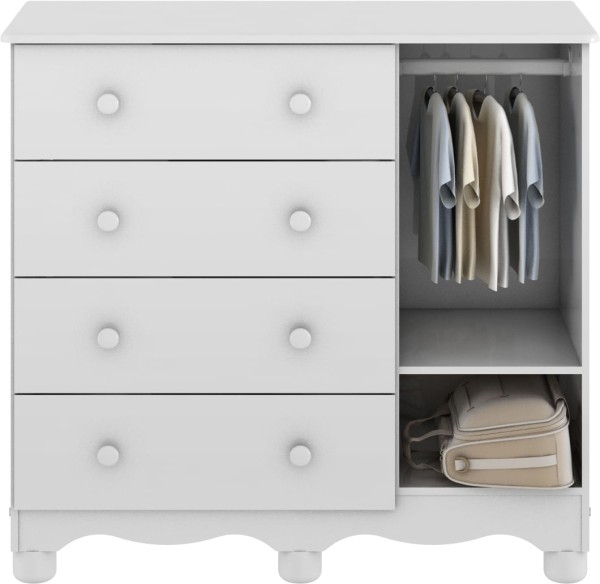 Encontraproduto.com.br - Cômoda Perola 1 Porta E 4 Gavetas -