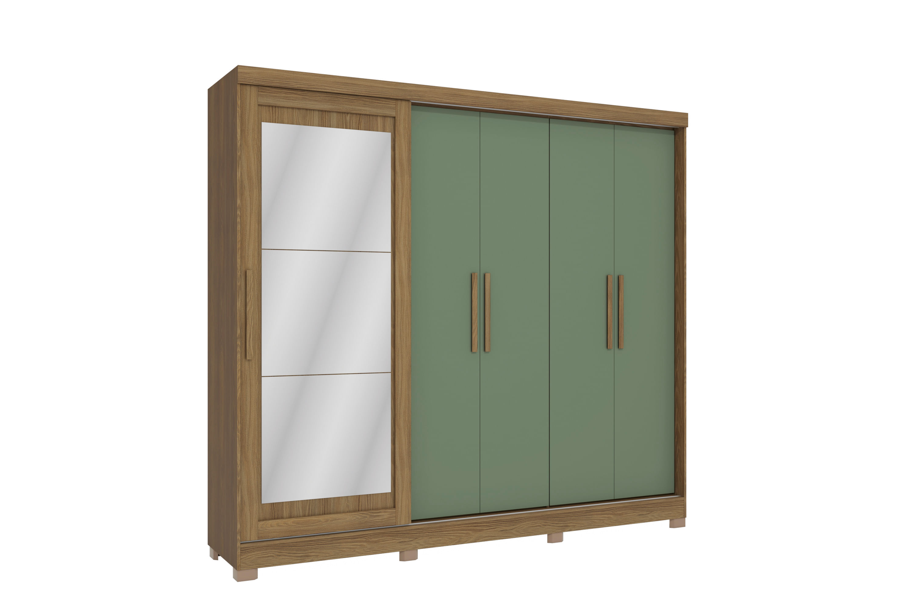 Encontraproduto.com.br - Guarda Roupa Casal Terenos Com Espelho 5 Portas E 4 Gavetas -