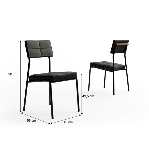 Encontraproduto.com.br - Kit 2 Cadeiras Eva Com Revestimento Em Tecido -