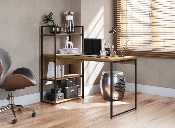 Encontraproduto.com.br - Mesa Office 16 Com 3 Prateleiras -