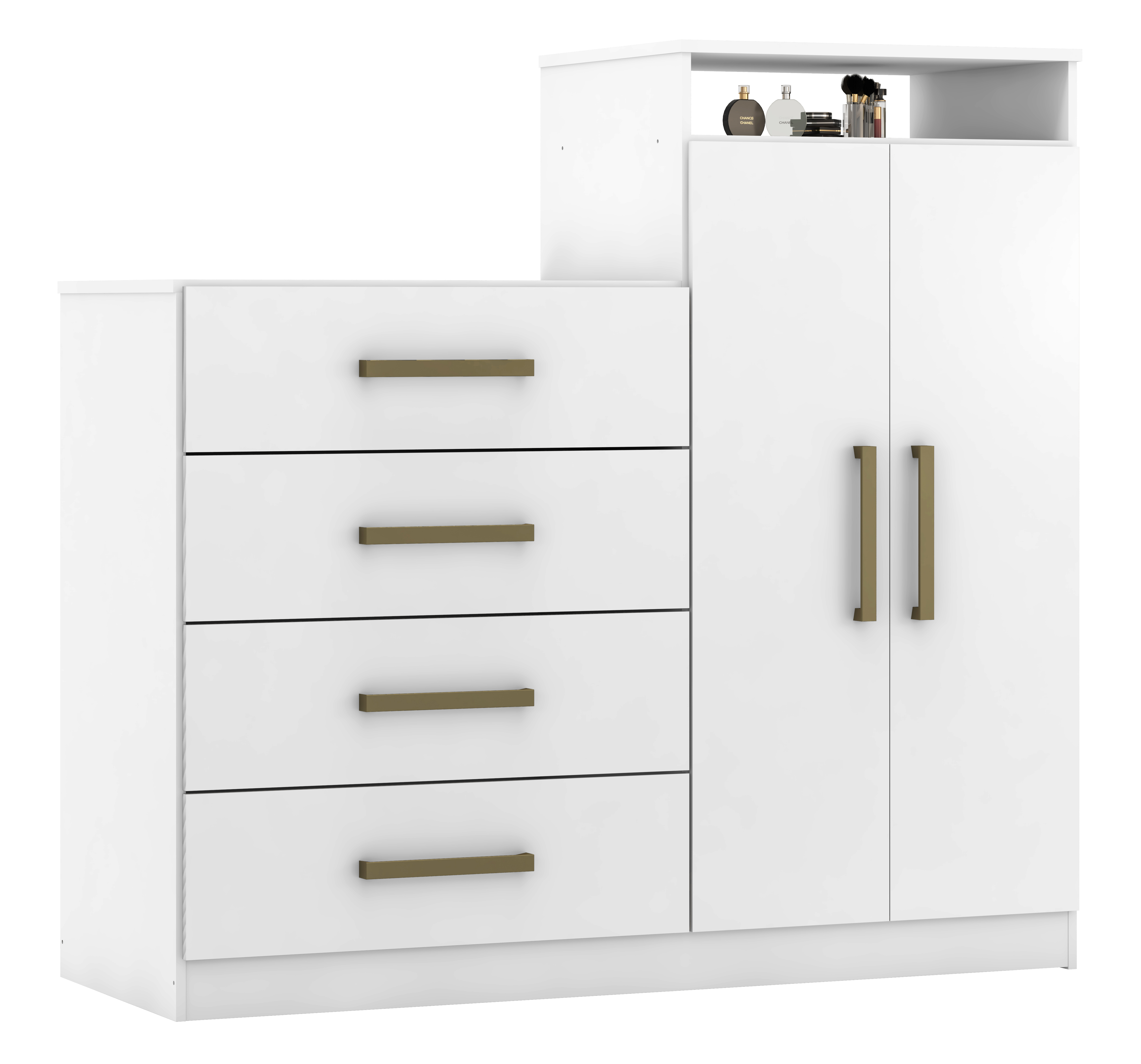 Encontraproduto.com.br - Cômoda Bagé Multiuso 2 Portas E 4 Gavetas -