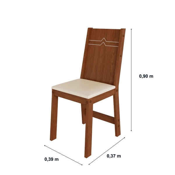 Encontraproduto.com.br - Kit 2 Cadeiras Maia Com Assento Em Corano -