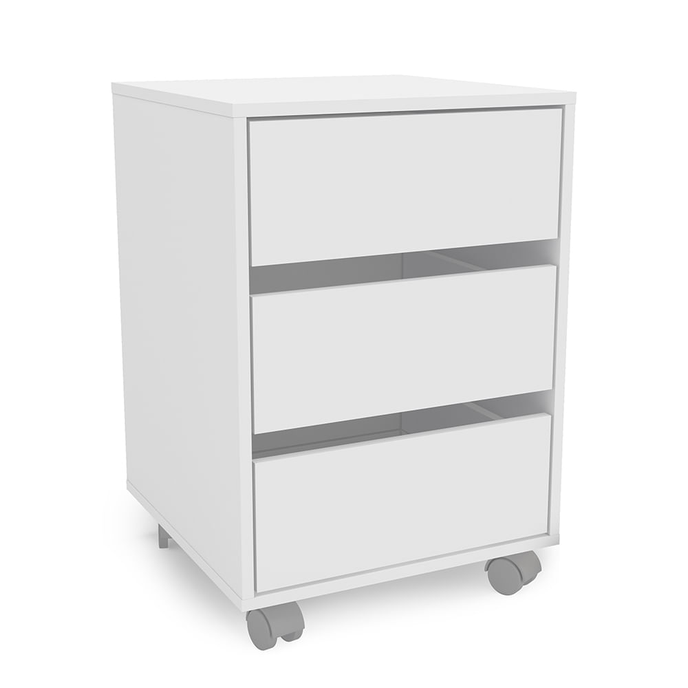 Encontraproduto.com.br - Gaveteiro Agen 3 Gavetas Com Rodízios 45cm -