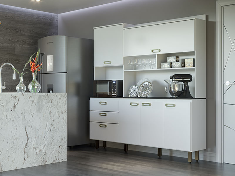Cozinha Compacta Edith 5 Portas E 3 Gavetas -
