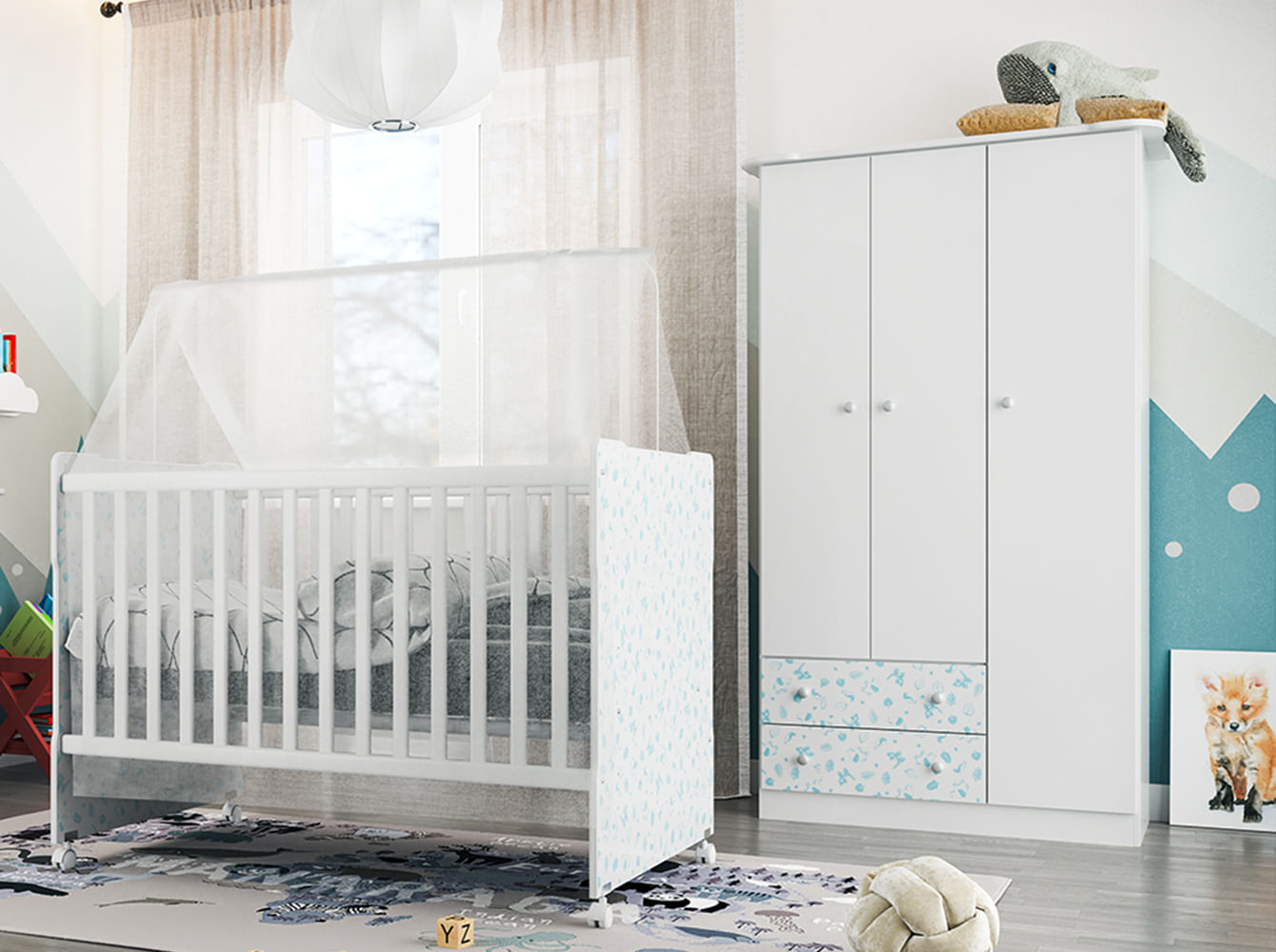 Berço New Baby Com Rodízios 70cm -