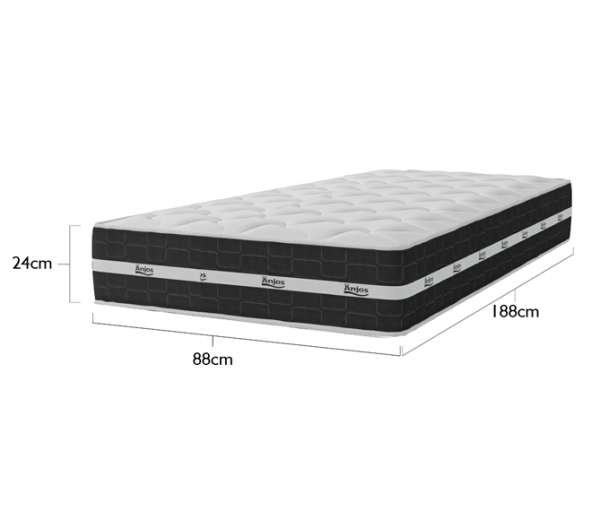 Encontraproduto.com.br - Colchão Solteiro Paris Mola Ensacada Com Eps (88x1,88x24m) -