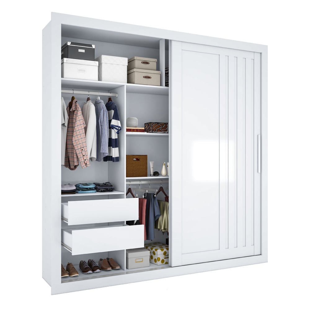 Encontraproduto.com.br - Guarda Roupa Trianon 2 Portas De Correr E 4 Gavetas -