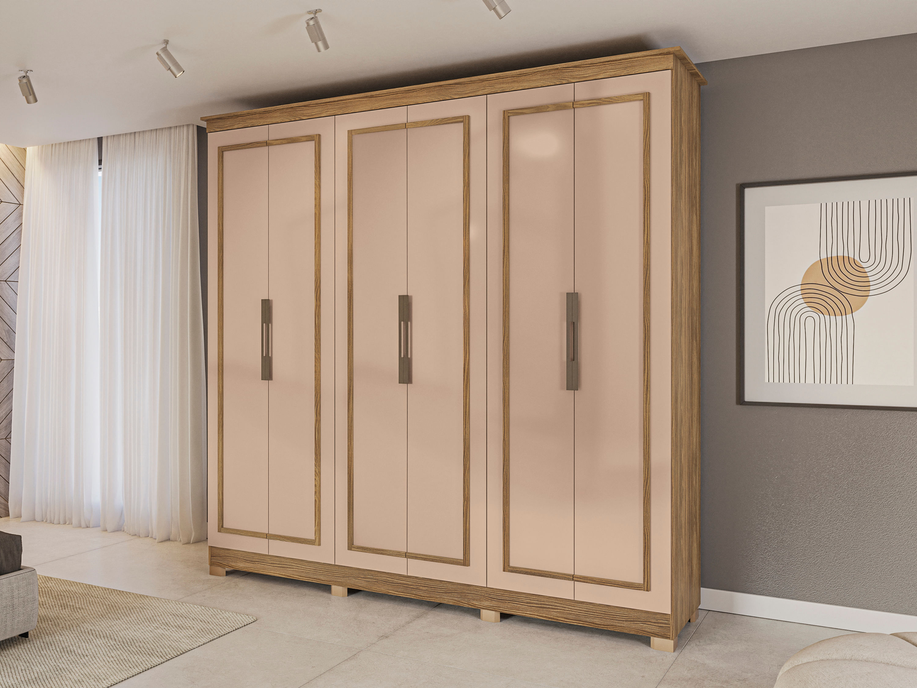 Guarda Roupa Enzo Cb02n573 6 Portas E 3 Gavetas -