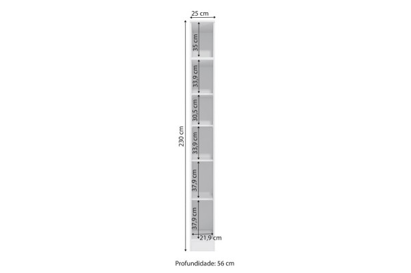 Encontraproduto.com.br - Módulo Adapt 1 Porta E 5 Prateleiras 25cm -