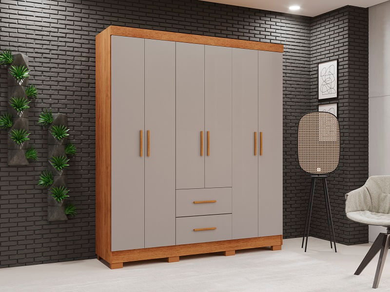 Guarda Roupa Estrela Premium 6 Portas E 2 Gavetas -