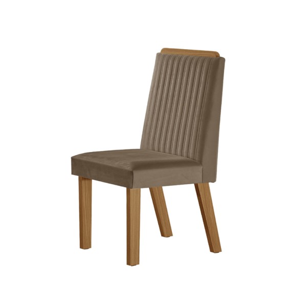 Encontraproduto.com.br - Conjunto Com 2 Cadeiras Riviera Veludo 142 Capuccino -