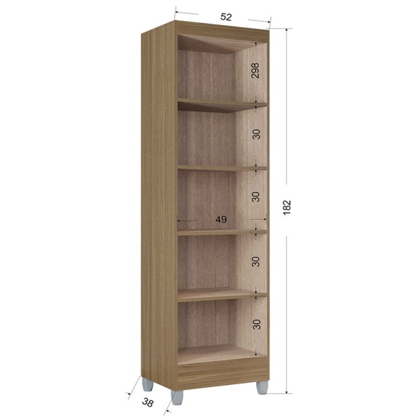 Encontraproduto.com.br - Armário Multiuso Slim 2 Portas E 4 Prateleiras -