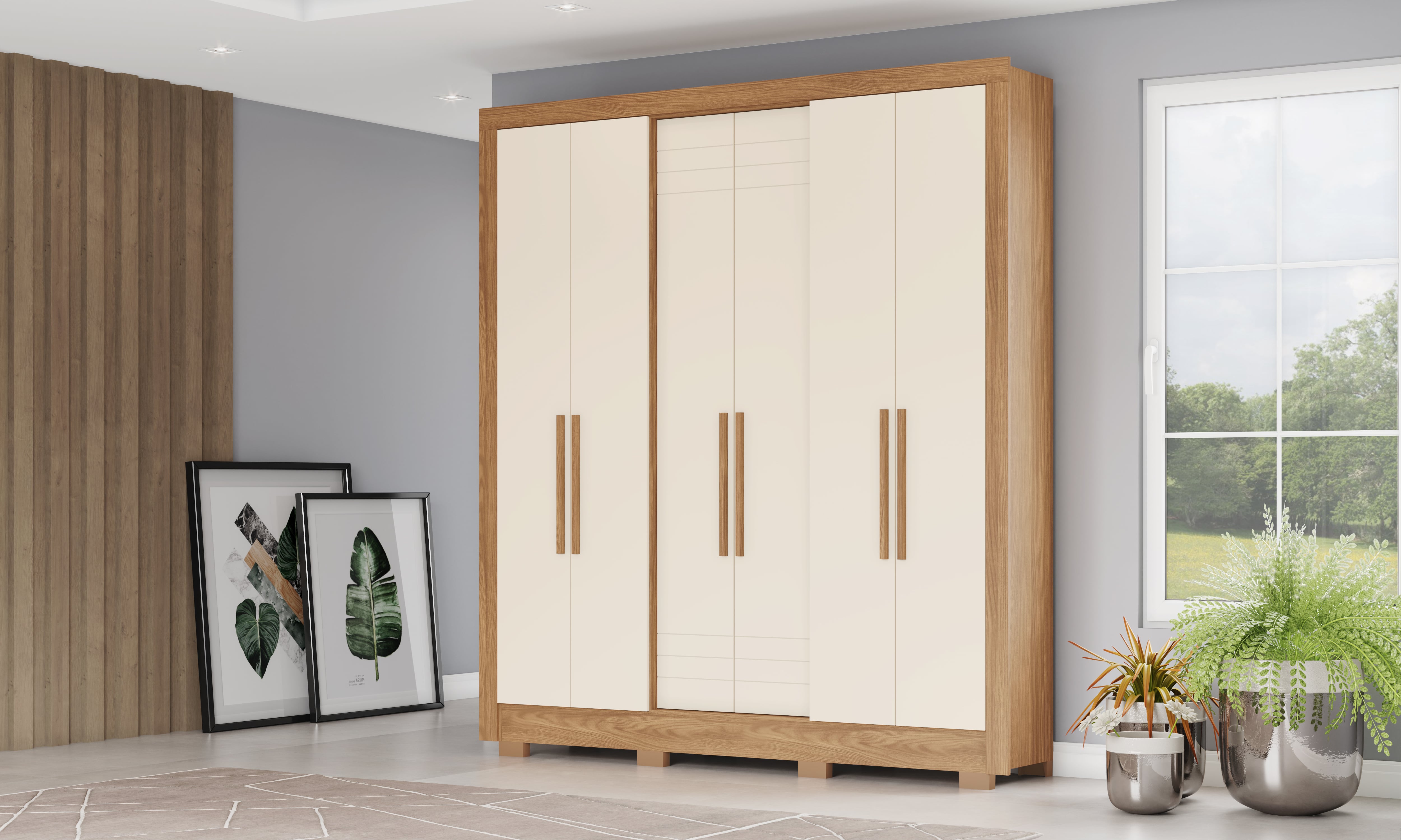 Guarda Roupa B366 6 Portas E 3 Gavetas -