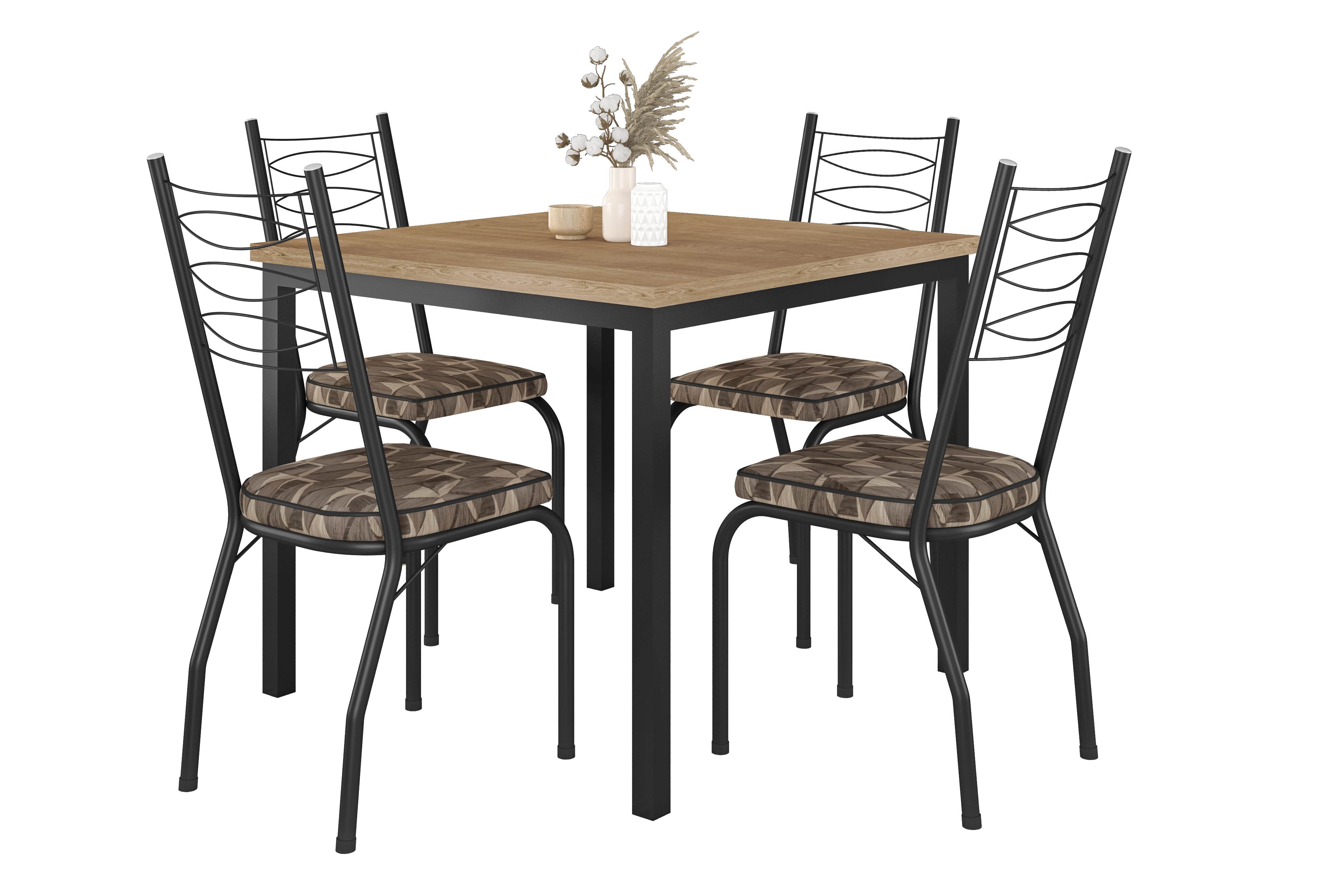Encontraproduto.com.br - Mesa Quadrada 4170 Com Tampo Bp 90cm -
