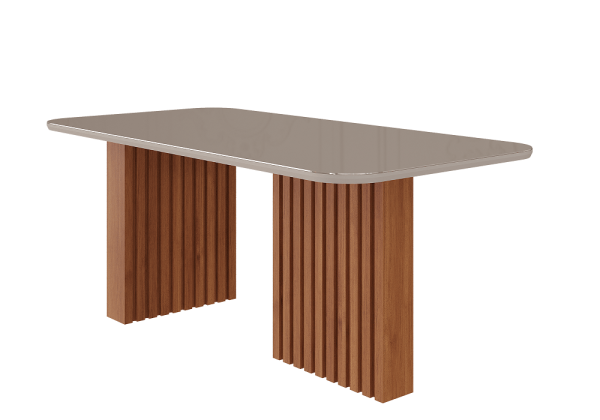 Encontraproduto.com.br - Mesa Retangular Louise Com Vidro Off White 1,80m -
