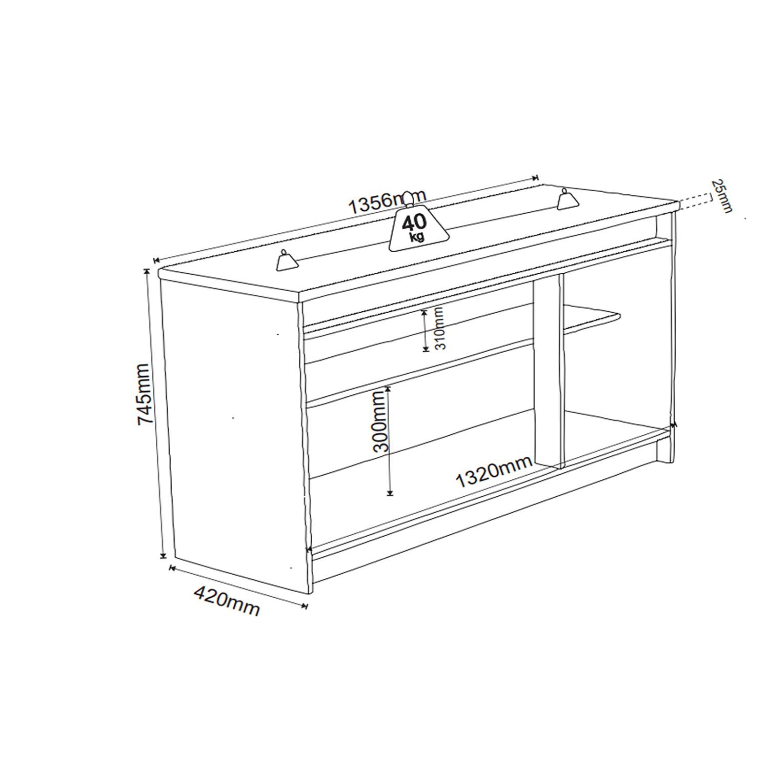 Encontraproduto.com.br - Buffet Onix Com 3 Portas 1,36m -