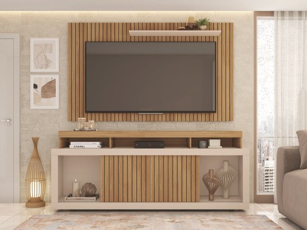 Encontraproduto.com.br - Rack Com Painel New Oscar Para Tvs De Até 60 Polegadas 2 Portas -
