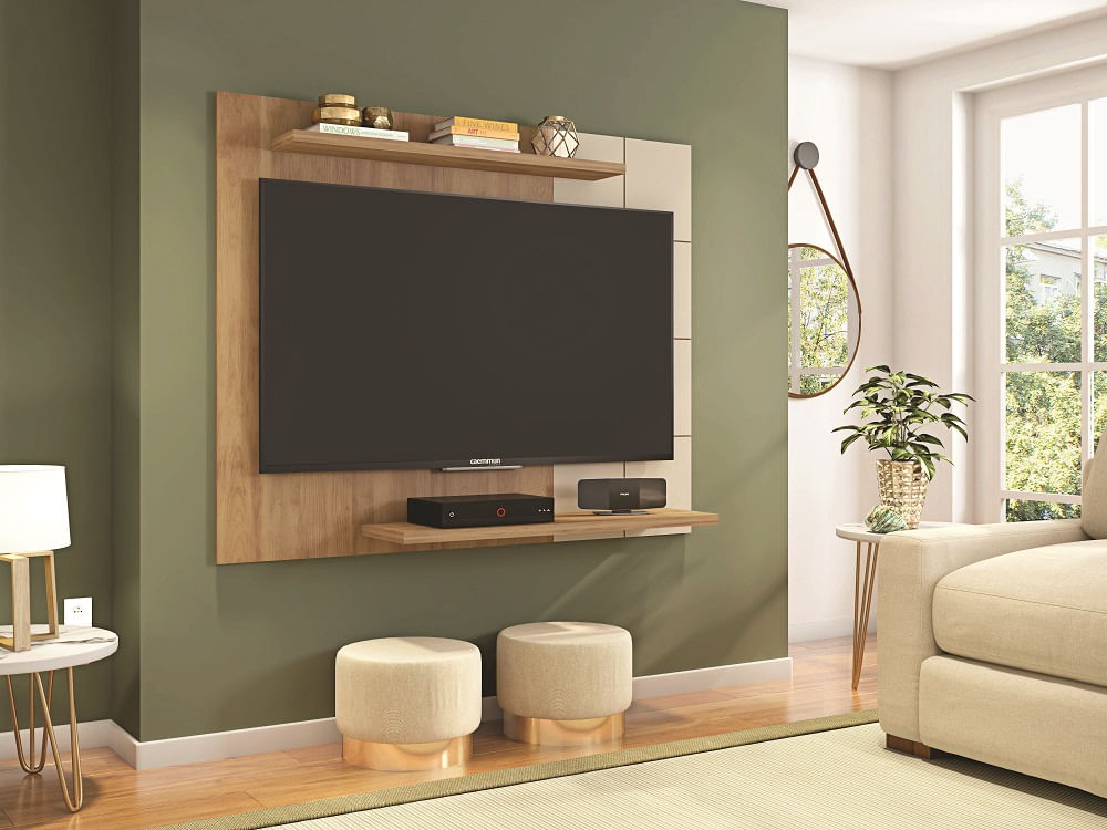 Painel Cross Para Tvs De Até 58 Polegadas 2 Prateleiras -