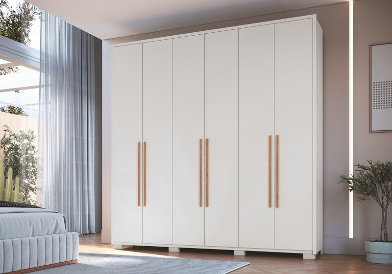 Guarda Roupa Safira 6 Portas E 3 Gavetas -