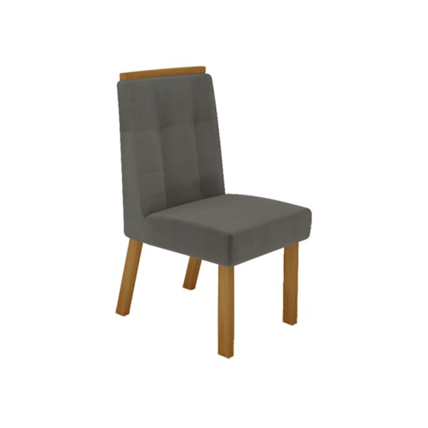 Conjunto Com 2 Cadeiras Fly Veludo 2029 Cinza -