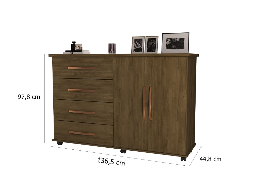 Encontraproduto.com.br - Cômoda Usopp 2 Portas E 4 Gavetas -