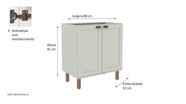 Encontraproduto.com.br - Balcão Sem Tampo Yasmin 2 Portas 80cm -