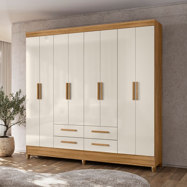Guarda Roupa Florida 8 Portas E 4 Gavetas -
