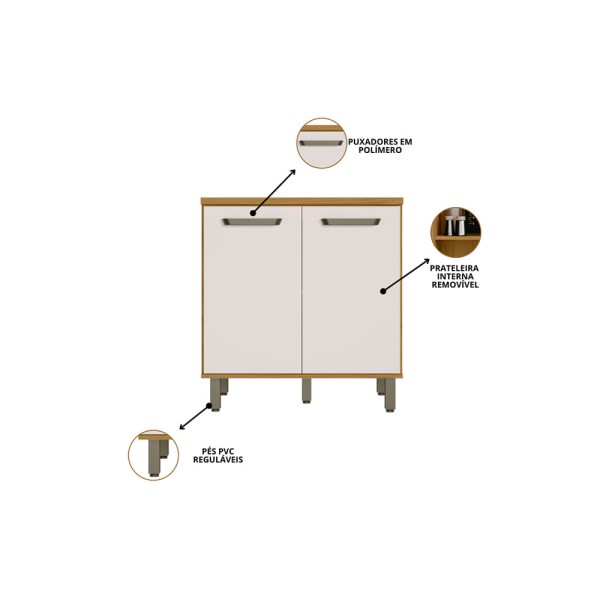 Encontraproduto.com.br - Balcão Criare 2 Portas Com Tampo 80cm -