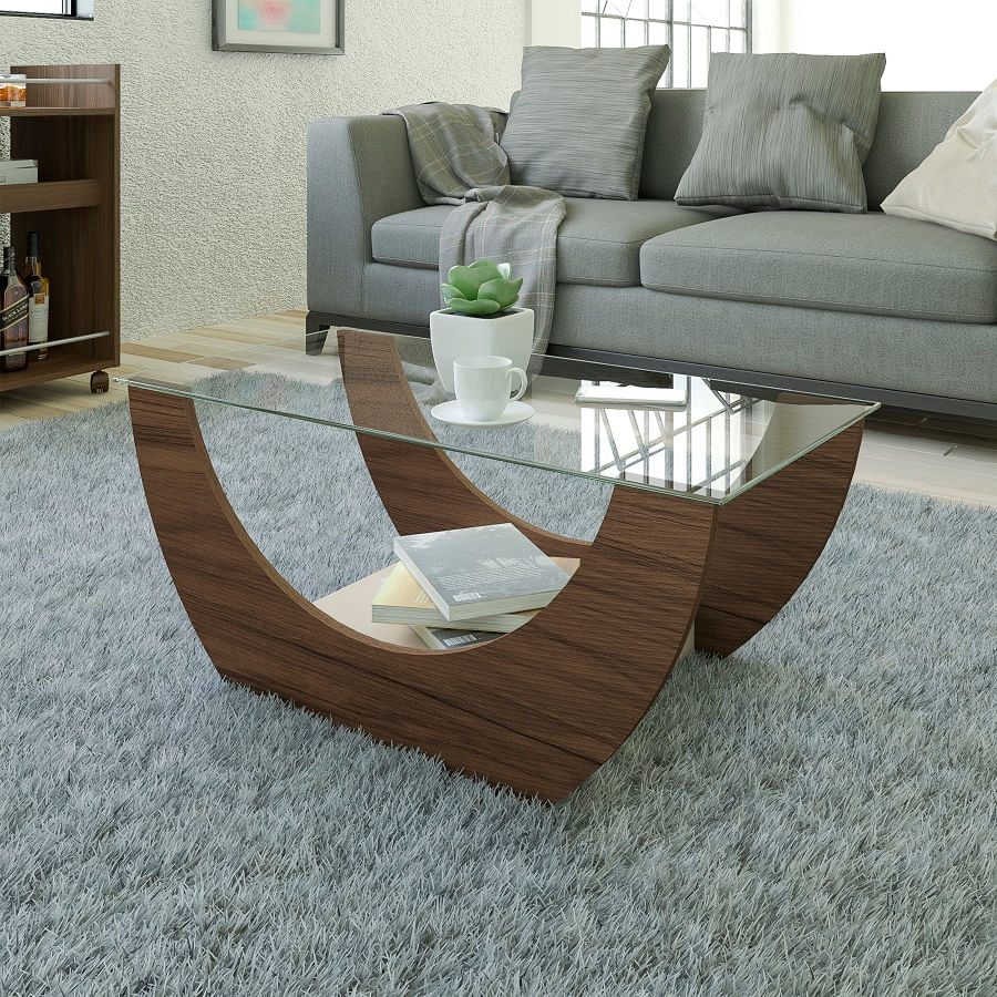 Mesa De Centro Luffy Com Vidro -