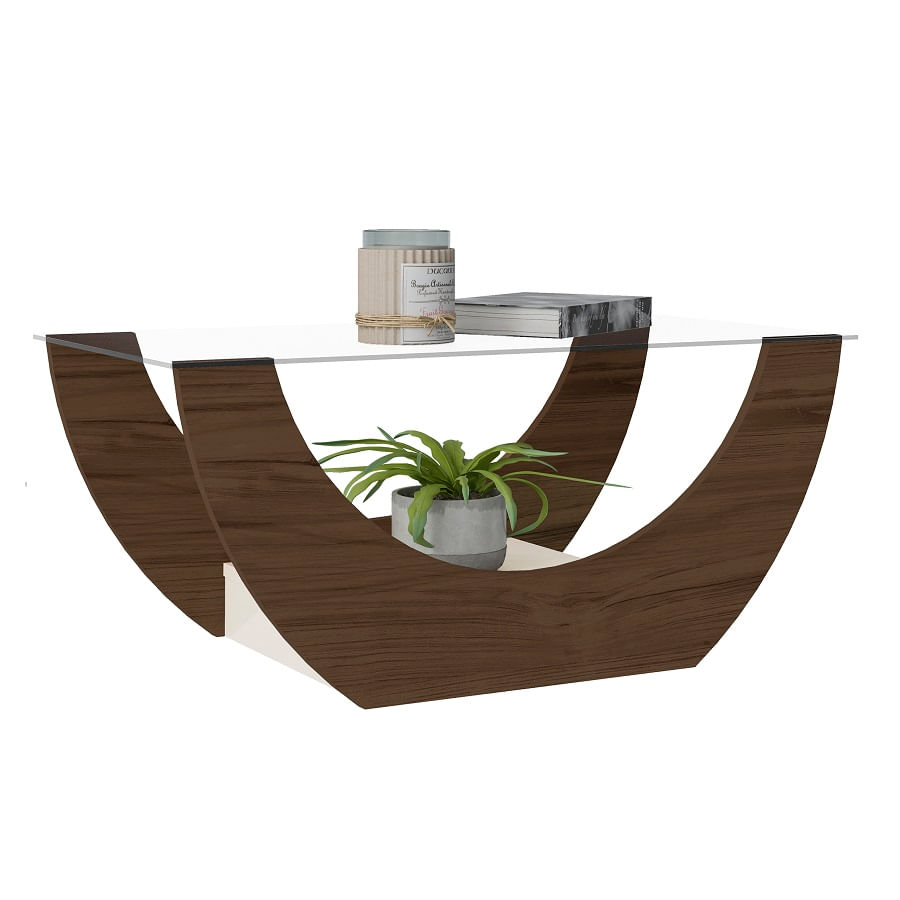 Encontraproduto.com.br - Mesa De Centro Luffy Com Vidro -