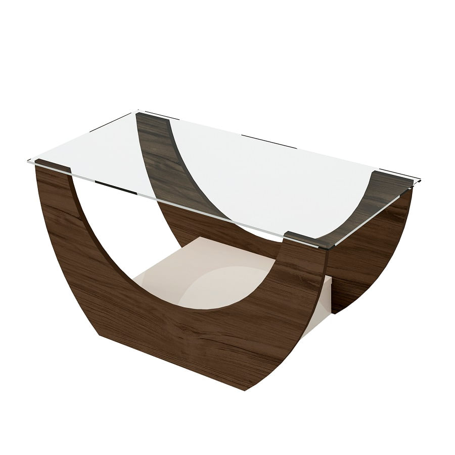 Encontraproduto.com.br - Mesa De Centro Luffy Com Vidro -
