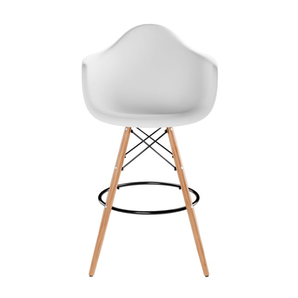 Banqueta Eames Armação Pp Dsw Com Pés Em Madeira -
