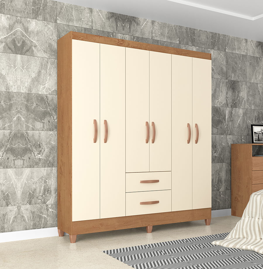Guarda Roupa Casal Legion 6 Portas E 2 Gavetas -