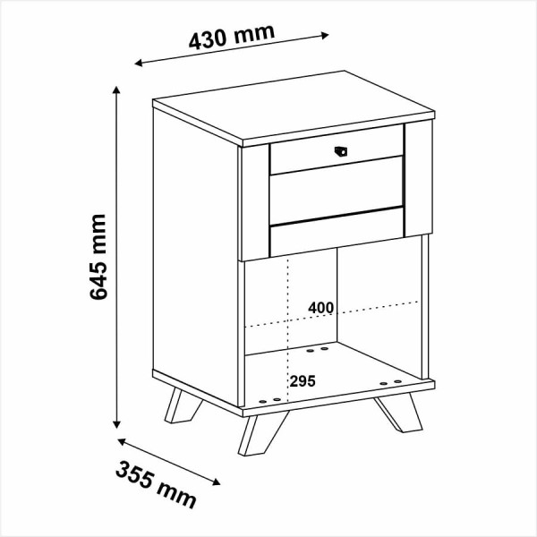 Encontraproduto.com.br - Mesa Lateral Trama 1 Gaveta -