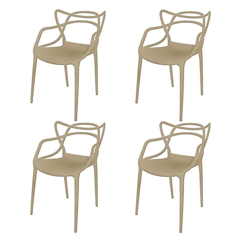 Conjunto Com 4 Cadeiras Berrini Em Polipropileno -