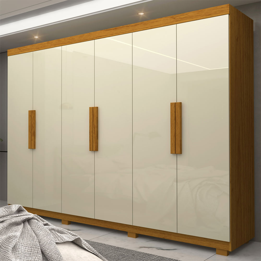 Guarda Roupa Imperio 6 Portas E 2 Gavetas Com Pés -