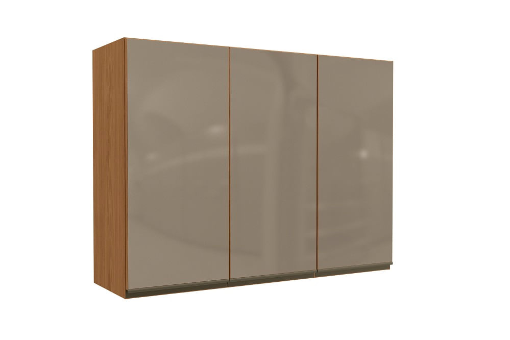 Armário Molly 3 Portas Com Vidro G767 1,20m  -