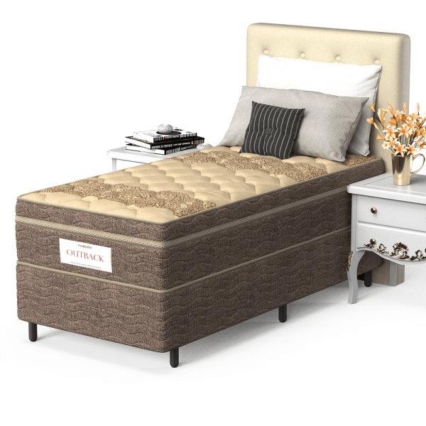 Encontraproduto.com.br - Colchão + Box Outback Com Molas Ensacadas (88x1,88x71cm) -