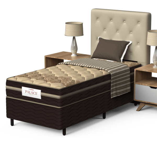 Colchão + Box Palace Black Com Molas Prolastic (88x1,88x63cm) -