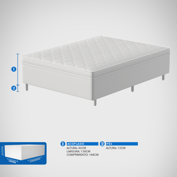 Encontraproduto.com.br - Colchobox Springs Com Molas Prolastic (1,38x1,88x55cm) -
