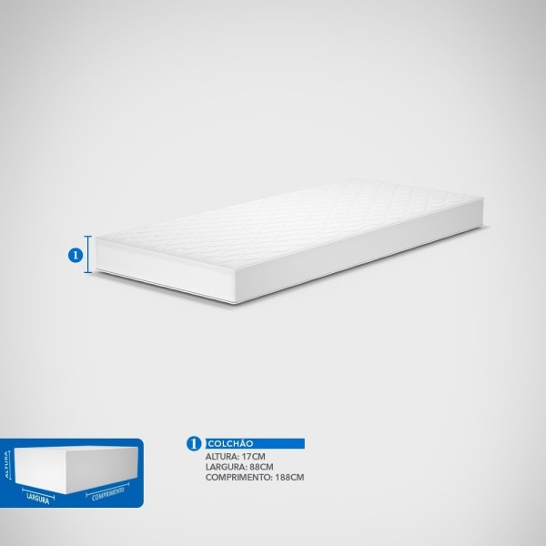 Encontraproduto.com.br - Colchão Active Com Espuma D33 (88x1,88x17cm) -