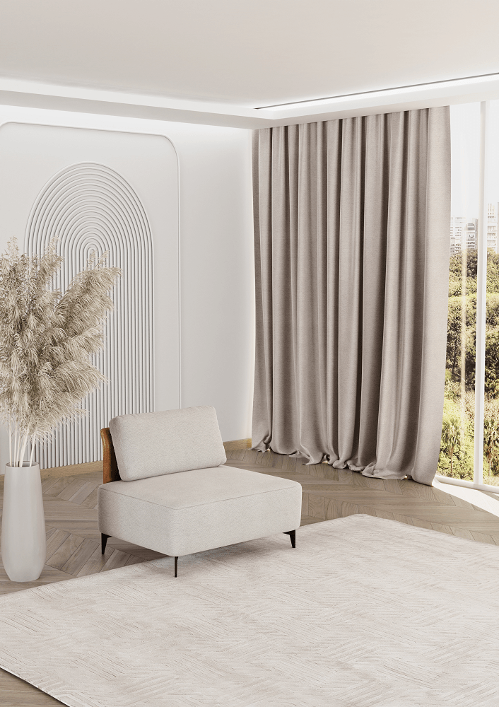 Sofá Na Caixa Modular Dream Box 80cm Em Boucle Cru E Corino Durango -