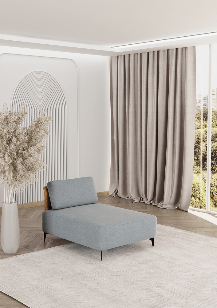 Sofá Modular Dream Box Em Chenille Bege E Corino Durango 0,80x1,35m -