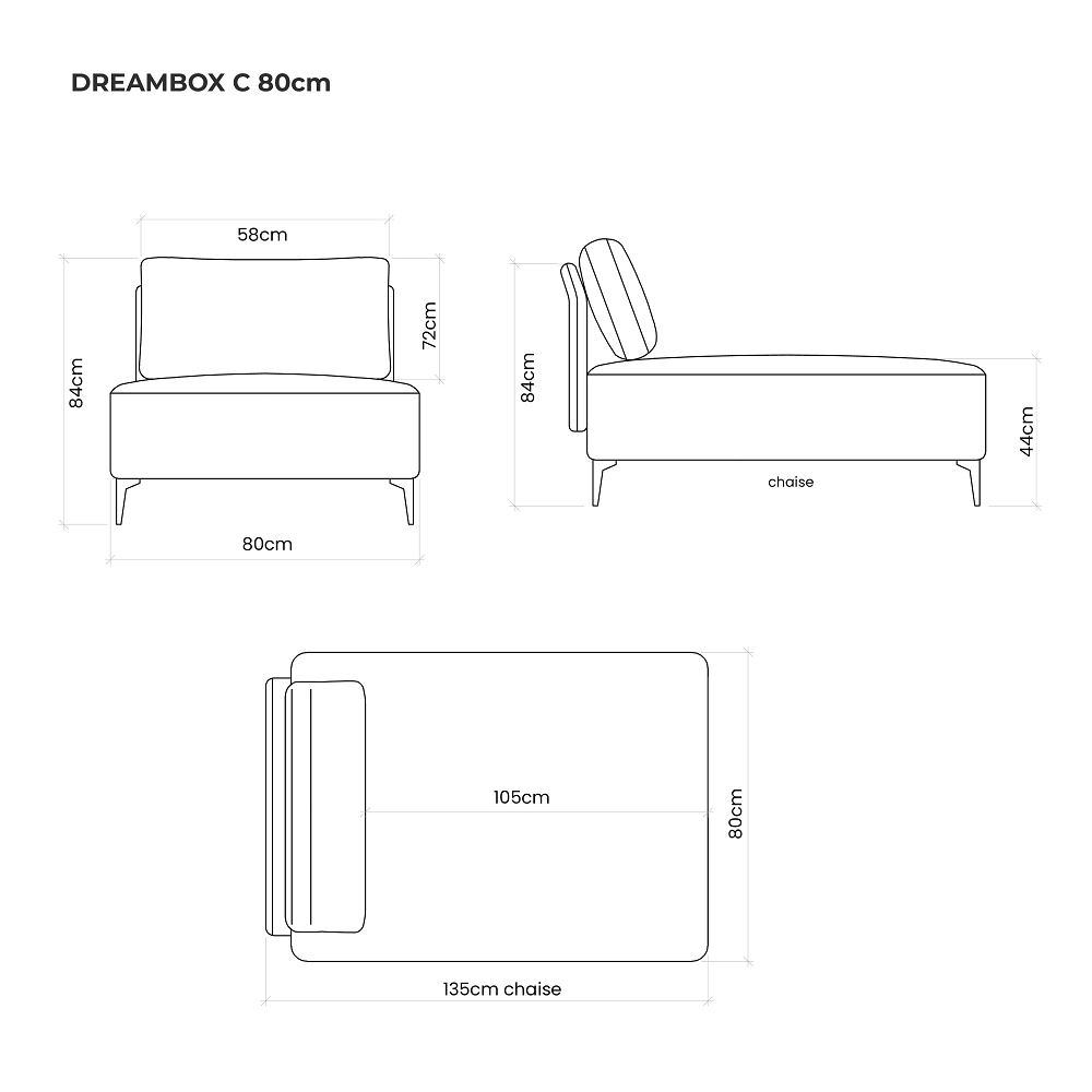 Encontraproduto.com.br - Sofá Modular Dream Box Em Chenille Bege E Corino Durango 0,80x1,35m -