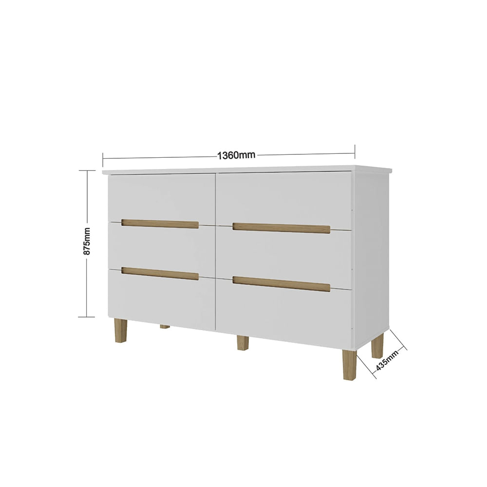 Encontraproduto.com.br - Cômoda Logan 6 Gavetas -