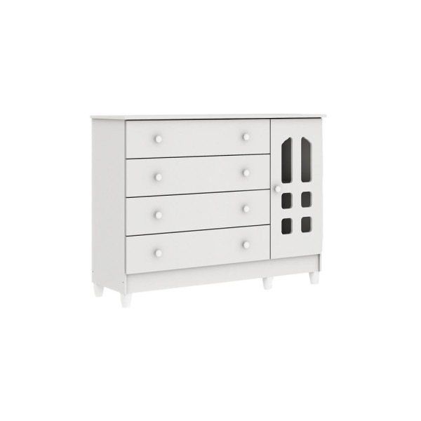 Cômoda Infantil Grand Selena 1 Porta E 4 Gavetas -