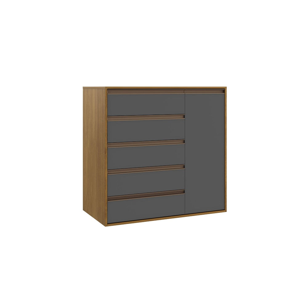 Cômoda Calha 1 Porta E 5 Gavetas -
