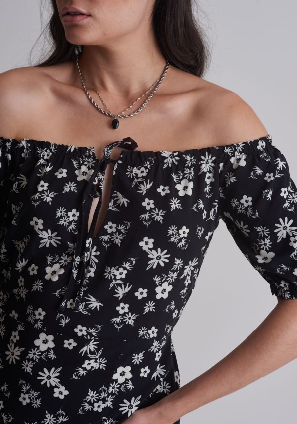 Encontraproduto.com.br - Vestido de viscose Midi com fenda
