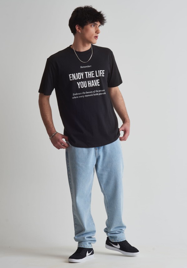 Encontraproduto.com.br - Camiseta oversized estampa enjoy the life you have