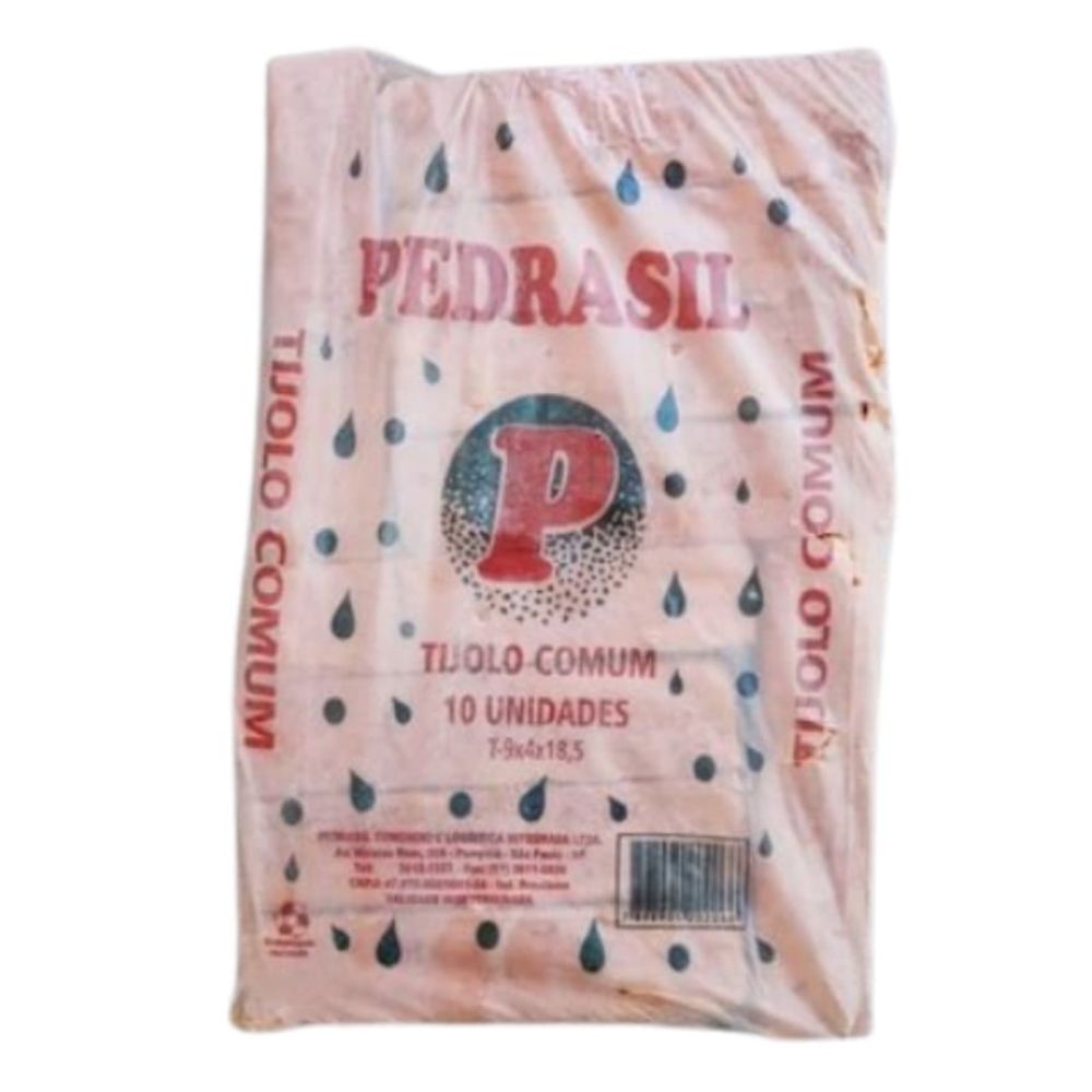 Encontraproduto.com.br - Tijolinho Comum de Barro Pacote com 10 Unidades Pedrasil